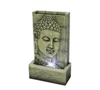 Outdoor Living UK Aqua Creations Light Grey Buddha Wall Solar Water Feature With Protective Cover
