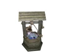 Outdoor Living UK Aqua Creations Medium Stone Wishing Well Solar Water Feature With Protective Cover