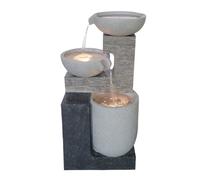 Outdoor Living UK Aqua Creations Vienna Pouring Bowls Mains Plugin Powered Water Feature With Protective Cover