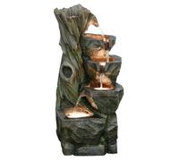 Outdoor Living UK Cedar Rock 4 Fall Wood Effect Water Feature With Cover