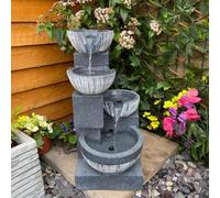 Outdoor Living UK Eclipse 4 Bowl Solar Powered Water Feature With Cover