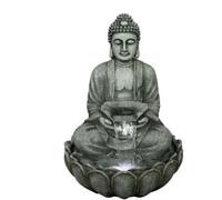 Outdoor Living UK Grey/black Sitting Buddha Mains Power Water Feature