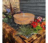 Outdoor Living UK Sandstone Millstone 50Cm Natural Stone Water Feature With Cover Without Sump Kit