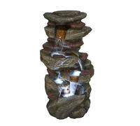 Outdoor Living UK Solar Hexham Boulder Falls Rock Effect Water Feature With Cover