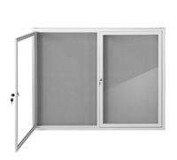 Outdoor Lockable Notice Board with Locking Door, Wall Mounted Felt Bulletin | Weatherproof enclosure with shatterproof glass doors. Ideal for schools, offices, and community displays.
