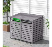 Outdoor Lockable Wheelie Bin Storage Double Shed Wooden Dustbin