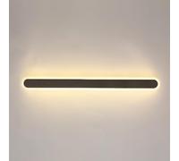 Outdoor Long Linear Wall Lamp, Black Metal Wall Light with Acrylic Lampshade, Portico Strip Atmosphere Lamps, Modern LED Wall Sconce, IP65 Waterproof, Ultra-Thin Corridor Wall Washer