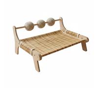 Outdoor Lounge Seat Cat Lounger Pet Bed Scratcher Chair Featuring Raised Wooden Frame And Breathable Woven Surface Bite, 52x40x25cm, style to 2