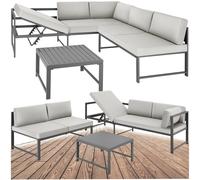 Outdoor Lounge Set Adjustable Aluminium Weatherproof Garden Sofa Modern 3-piece