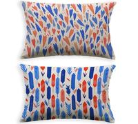 Outdoor Lumbar Cushion Covers Waterproof Color 12x20in 30 x 50cm,2026 Tribe Rectangular Garden Cushion Covers for Patio Bench Rattan Sofa,UV Resistant & Heavy Duty Oblong Pillow Cases,Set of 2 L-P114