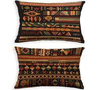 Outdoor Lumbar Cushion Covers Waterproof Color 28x36in 70 x 90cm,2026 Tribe Rectangular Garden Cushion Covers for Patio Bench Rattan Sofa,UV Resistant & Heavy Duty Oblong Pillow Cases,Set of 2 L-P110