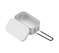 Outdoor Lunch Box, Food Container, 11.54x3.74x2.6in or 12.99x5.28x2.95in Lightweight Aluminum Build with Lid Portable Cooking Set, Camping Tableware for Hiking, Picnics, Home and School