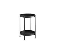 Outdoor Luxury Round Metal Coffee Table - Versatile Dining & Side Table for Patio, Sofa, Kitchen, Bedroom - Small Nightstand Trolley (Black, 1)