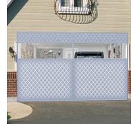 Outdoor Magnetic Insulated Garage Door Curtain HeavyDuty Thermal Screen for Sliding Glass & French Doors Clear Window Kit Energy Efficient Insulation (White)