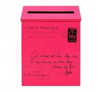 Outdoor Mailbox in Iron Material with Sloped Loading Design for Secure Mail Storage Compact Wall Letterbox for Home Exterior Mountable On Fence Porch Entryway Vintage Look, Rose Red, S Text