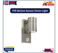 MiniSun | Modern Stainless Steel Wall Down Light with PIR Motion Sensor | Outdoor Wall Lights, Home Décor & Improvement Essential | Includes 5W LED Bulb [3000K Warm White] | Mains Wired