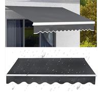 Outdoor Manual Patio Awning Replacement Fabric Top Cover UVResistant 100% Polyester Sunshade Canopy Shelter Dark Gray Size: 6x2m/20x6.5ftIdeal for Sun Protection