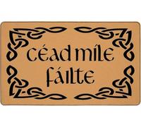 Outdoor Mat Welcome Mat Boho, Vintage Home Decor Outdoor Mat, Cead Mile Failte Rug, Cead Míle Fáilte A Hundred Thousand Welcomes_16 x 24 Inches