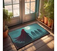Outdoor Mats For Home Entrance A Lone Warrior Faces Three Shadows Under A Full Moon Doormat Holiday Rug Fall PorchBar Decorations For Man Mat(40X60CM)