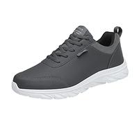 Outdoor Men Mountaineering Casual Sport Shoes Lace Up Solid Color Running Breathable Soft Bottom Shoes Casual Sneaker Shoes for Men (Grey, 8.5)