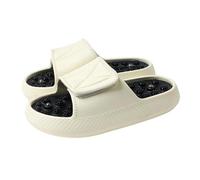 Outdoor Men Relaxed Footcare Massage Sandal Slipper for Indoor Outdoor Beach Leisure Comfort Slippers for Men Gents Slippers Soft Hotel Summer (White, 5)