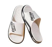 Outdoor Men Wide Fit Slippers,Cloud Sliders Mens Recovery,Comfortable Breathable for Indoor Summer Beach Casual WearLoafer Style Footwear with Sole for Everyday Use Slipper Slider White