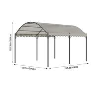 Outdoor Metal Arched Pergola with Canopy