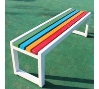 Outdoor Metal Backless Garden Bench, Double Seat Park Bench for Backyard, Deck, and Lawn