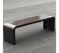 Outdoor Metal Bench Backless Steel Frame Patio Garden Seat Park Bench for Porch & Yard 47.2"x15.8"x17.8" Weather-Resistant Brown