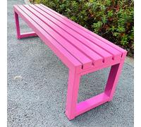 Outdoor Metal Bench WeatherResistant Garden Seating Large Slatted Design for Backyard Park LawnPink 150x40x45cm (59.1x15.7x17.7in)