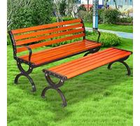 Outdoor Metal Bench with Backrest and Armrests Modern Garden Seating for 2-3 People Stylish Patio Furniture for Park Yard and Garden (L150xH40cm)
