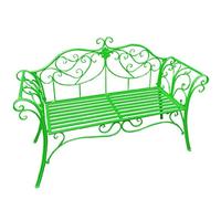 Outdoor Metal Bench with Backrest & Armrests - Stylish Patio Park Seating for Garden, Lawn, Balcony & Indoor Use - Available in 15 Colors (Color: F)