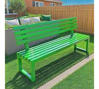 Outdoor Metal Bench with Backrest for 2-3 People Ideal for Gardens Patios & Parks High Load Capacity Stylish Green Design Dimensions: 100×40×85cm