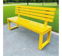 Outdoor Metal Bench with Backrest for 2 4 Persons 200kg Capacity Weatherproof & Rustproof Garden Park Yard Porch Seating (120cm x 40cm x 85cm)