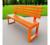Outdoor Metal Bench with Backrest for Park, Garden, Yard, Porch Seating - Weatherproof and Rustproof, Supports Up to 200kg