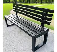 Outdoor Metal Bench with Backrest for Park, Garden, Yard, Porch Seating - Weatherproof and Rustproof, Supports Up to 200kg