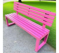 Outdoor Metal Bench with Backrest Garden Seating for 24 Persons (200kg Capacity) Weatherproof Rustproorfect for Park Yard Porch (100cm x 40cm x 85cm)