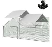 Outdoor Metal Chicken Coop Cover with 44 pcs Ball bungees Cords, for Large Walk-in Chicken Run Pen, Waterproof Cover, Fence Chicken Cages Cover, 11.38’Lx6.33’W (Only Cover,Frame not Include) 2 Pack.
