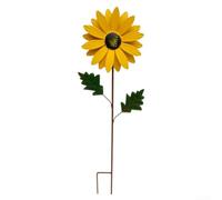 Outdoor Metal Daisy Stake Enhances Garden and Lawn Decor with Build, Bringing a Cheerful Floral Touch to Various Outdoor Settings (Yellow)