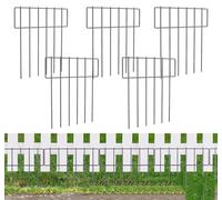 Outdoor Metal Dog Fence Panels5 Pcs No Dig Animal Barrier with Strong Snap ConnectDurable Fencing for Dogs Garden Yard and PatioSecure Pet Containment Solution