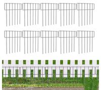 Outdoor Metal Dog Fence PanelsNo Dig Animal Barrier Fencing with Strong Snap Connect10 Pcs Yard & Garden Ground Stakes for Dogs & PetsDurable Pet Enclosure