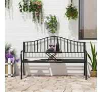 Outdoor Metal Frame 2 Seater Bench Patio Park Garden Seating Chair w/ Table