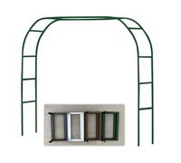 Outdoor Metal Garden Arch Arbor for Climbing Plants Decorative Wedding Pergola Trellis for Patio & Yard Sturdy Base Available in 1.4m to 3.5m Widths (Green L240xW40xH)