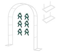 Outdoor Metal Garden Arch Trellis - Easy Assembly Pergola Support for Climbing Plants Wedding Arbor Party Decorations - White 3.0m Wide x 2.4m High
