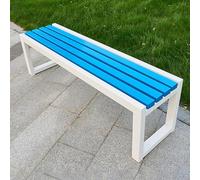 Outdoor Metal Garden Bench 150cm | 2-3 Seater Patio Seat | Slish Balcony & Poolside Fur in Blue | & table Outdoor Seating for Porch & Deck