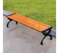 Outdoor Metal Garden Bench, 2-Person Patio Park Bench with 660 Lbs Capacity, Fixed to The Ground for Backyard and Garden