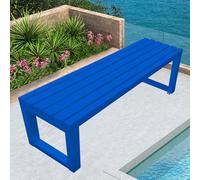 Outdoor Metal Garden Bench, 2-Seater Weather-Resistant Patio Seating, No-Back Design, Perfect for Terrace & Veranda, Available in White, 100/120/150/180cm