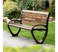 Outdoor Metal Garden Bench, Rust-Resistant Loveseat with Backrest & Armrests, Comfortable Seating for 2-3 People on Terrace or Balcony, 150cm/59.1in