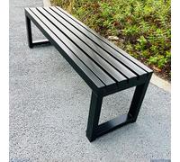 Outdoor Metal Garden Bench WeatherResistant Patio Seating Large Slatted Design for Backyard Park Lawn (Black 180x40x45cm/70.9x15.7x17.7in)