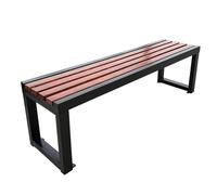 Outdoor Metal Garden Bench with Backrest and Solid Wood Seat, Sturdy and Stylish Patio Furniture for 2-3 People, Perfect for Yard, Porch, Lawn, Balcony, Weather Resistant Loveseat Chair